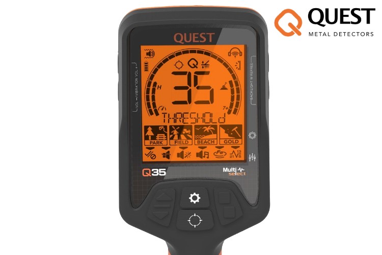 Quest Q35 Metalldetektor mit Xpointer Magic MAX und Schatzsucherhandbuch