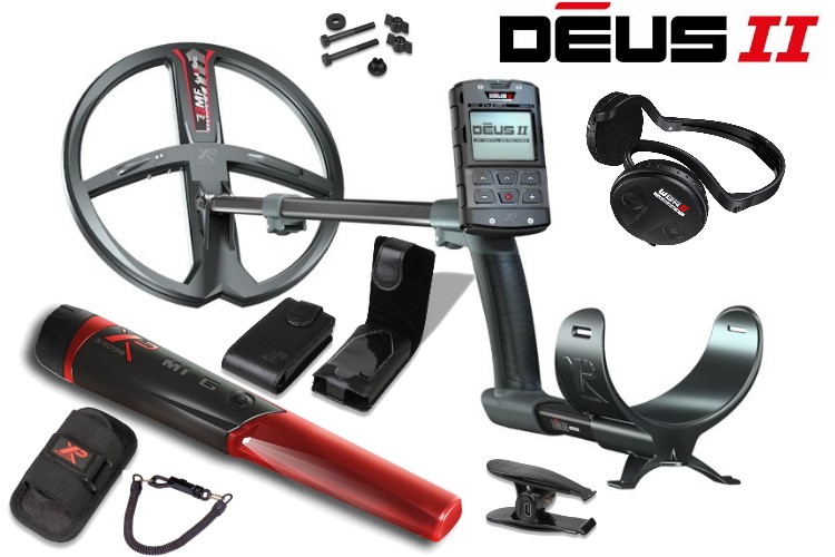 Metalldetektor XP Deus 2 mit 28cm Spule & Funkkopfhörer WSA2 & MI-6